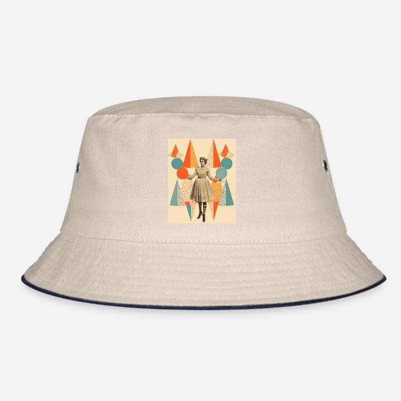 Zirkusdame Papiercollage Bucket Hat
