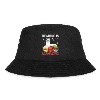 Reading is Llamazing- Lama geschenke -Llama Tshirt - Bucket Hat - Schwarz - Vorne - Lela (165cm)