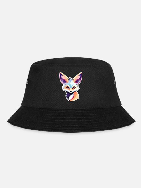 Wüstenfuchs Fennek Zeichnung - Bucket Hat - Schwarz