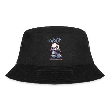 Lustiger japanischer Karate Panda Kawaii Karateka - Bucket Hat - Schwarz - Vorne - Lela (165cm)