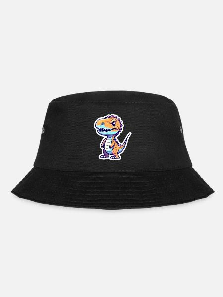 Tyrannosaurus Rex Dinosaurier Zeichnung - Bucket Hat - Schwarz