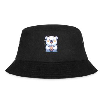 Caméléons kawaii Bubble Tea Boba ours polaire - Bob - noir - Devant - Lela (165cm)