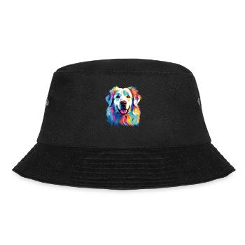 Watercolor Colorful Pyrenean Mountain Dog - Bucket Hat - black - Front - Lela (165cm)