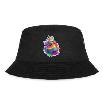 Regenbogen Flagge / LGBTQIA+ /Transgender / Gay - Bucket Hat - Schwarz - Vorne - Lela (165cm)