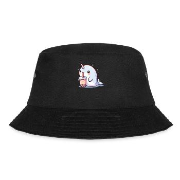 Kawaii Narwhal Bubble Tea Boba Narwhal - Bucket Hat - black - Front - Lela (165cm)