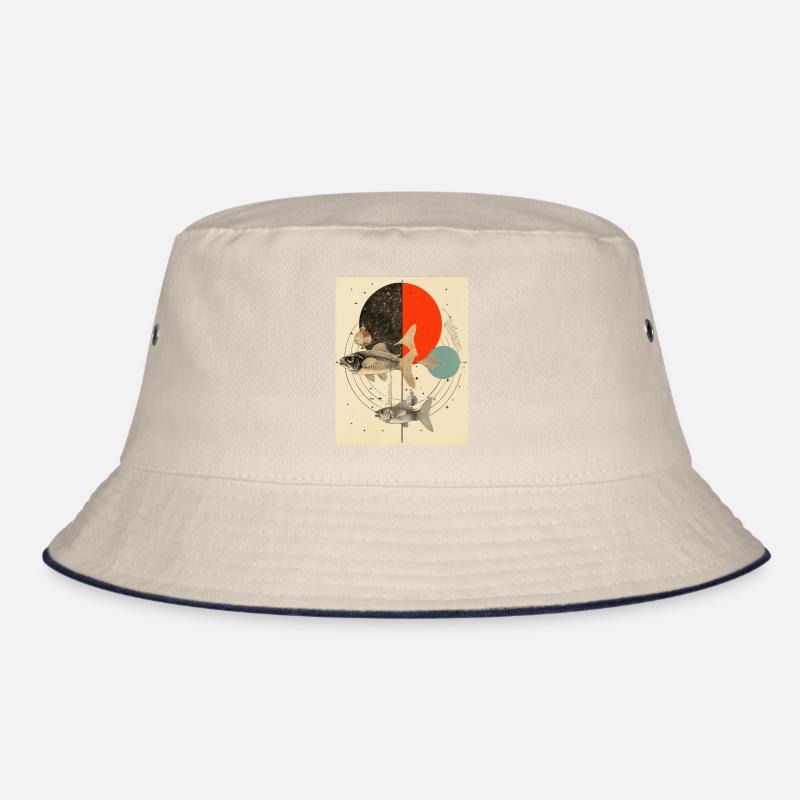 Fische Collage Kunst Astrologie Bucket Hat