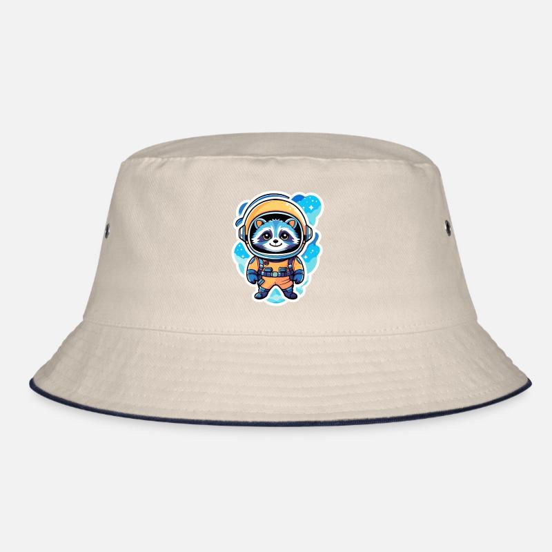 Waschbär Astronaut Illustration Bucket Hat