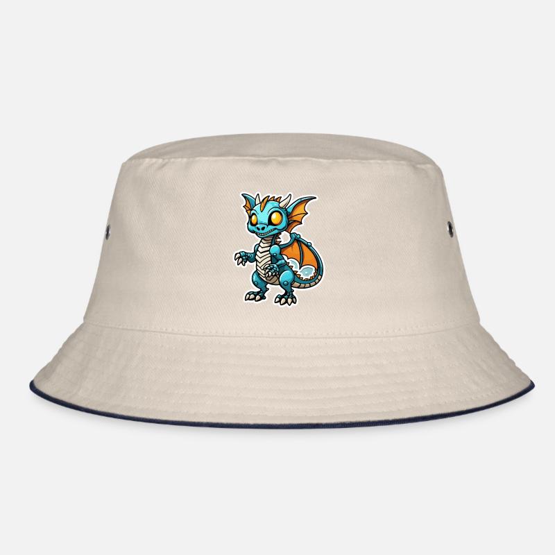 Süßer Drache Skelett Illustration Bucket Hat