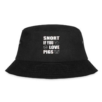 Schnauben, wenn du Schweine liebst Schweinezüchter - Bucket Hat - Schwarz - Vorne - Lela (165cm)