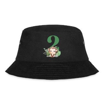 2nd Birthday Monkey Safari - Bucket Hat - black - Front - Lela (165cm)