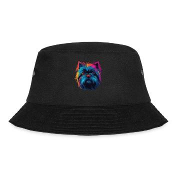 Watercolor Colorful Affenpinscher - Bucket Hat - black - Front - Lela (165cm)