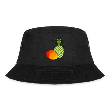 Mango Obst Früchte Ananas Vegetarisch Speise - Bucket Hat - Schwarz - Vorne - Lela (165cm)