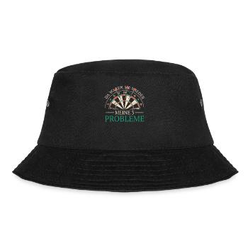 Dart Darts Dartspieler Dartsport - Bucket Hat - Schwarz - Vorne - Lela (165cm)