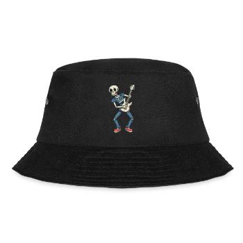 Lustiges Skelett Totenkopf Gitarrist Halloween - Bucket Hat - Schwarz - Vorne - Lela (165cm)