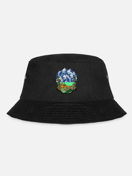 Alpen Gipfel Berge Beg Hütte Haus Alm Tirol Natur - Bucket Hat - Schwarz