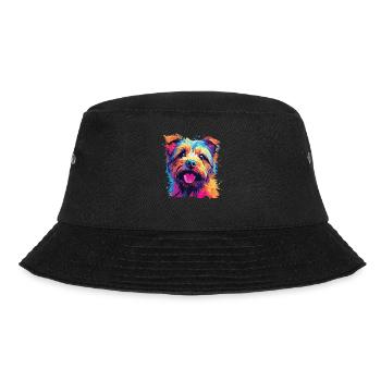 Wasserfarben Farbenfroher Norfolk Terrier - Bucket Hat - Schwarz - Vorne - Lela (165cm)