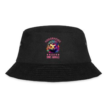 Bunter Igel Farbkleckse Farbspritzer - Bucket Hat - Schwarz - Vorne - Lela (165cm)