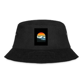 Sonnenuntergang in den Bergen - Bucket Hat - Schwarz - Vorne - Lela (165cm)