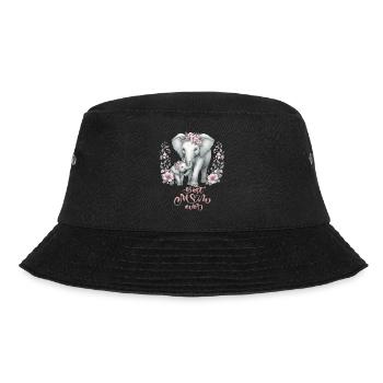 Best Mom Ever Elephant Floral Crown Motherhood - Bucket Hat - Schwarz - Vorne - Lela (165cm)