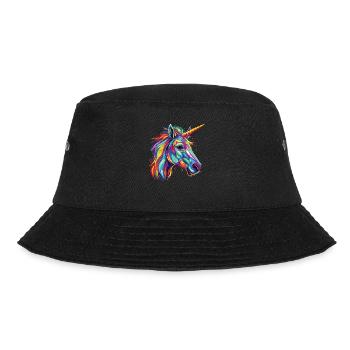 Watercolor Colorful Unicorn Colorful Animals - Bucket Hat - black - Front - Lela (165cm)