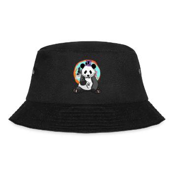Asia Panda Bear Hat Wildlife Kids China Kid - Bucket Hat - black - Front - Lela (165cm)