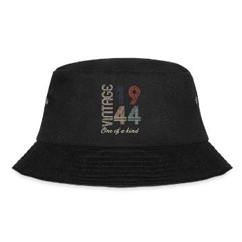 80th Birthday 1944 - Vintage Retro Gift Idea - Bucket Hat - black - Front - Lela (165cm)