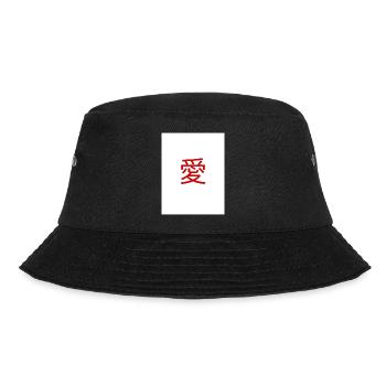 Rotes Liebeskanji Ai - Bucket Hat - Schwarz - Vorne - Lela (165cm)