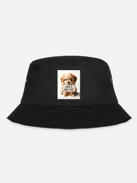 Süßer Welpe wünscht dir einen tollen Tag - Bucket Hat - Schwarz