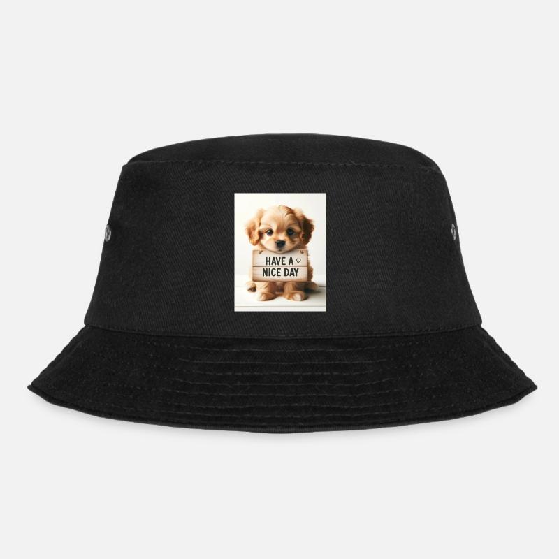 Süßer Welpe wünscht dir einen tollen Tag - Bucket Hat - Schwarz