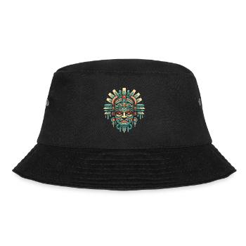 Aztekische Krieger Maske Maya Kultur Antike - Bucket Hat - Schwarz - Vorne - Lela (165cm)