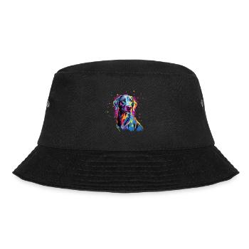 Watercolor Colorful Louisiana Catahoula - Bucket Hat - black - Front - Lela (165cm)