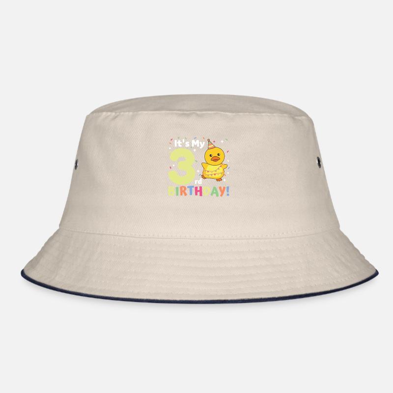 Duck for 3rd birthday children three years old Bucket Hat