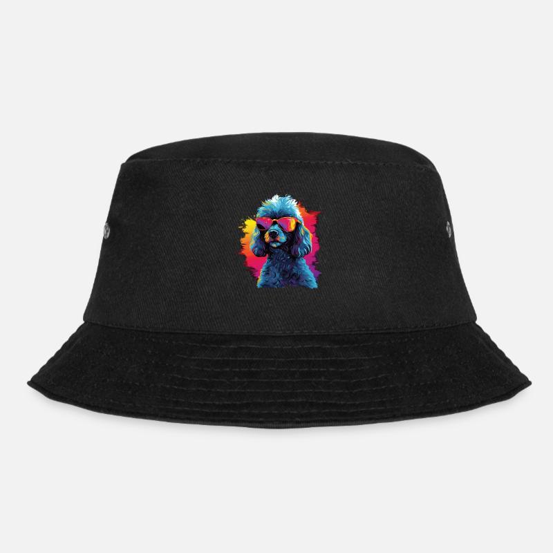Wasserfarben Farbenfroher Pudel - Bucket Hat - Schwarz