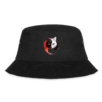 Yin Yang Katzen Katzenkunst für einen - Bucket Hat - Schwarz - Vorne - Lela (165cm)