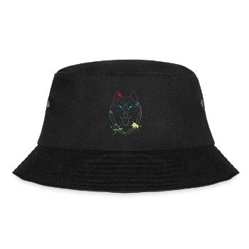 Bunter Husky Hundetrainer - Bucket Hat - Schwarz - Vorne - Lela (165cm)