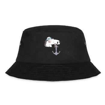 Seepferd Anker Maritim Matrose Ahoi Kapitän Pferd - Bucket Hat - Schwarz - Vorne - Lela (165cm)