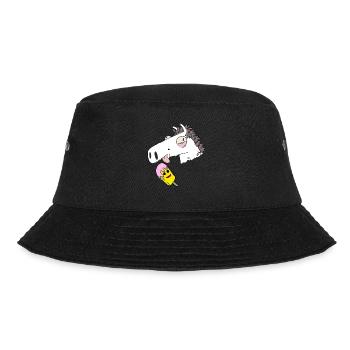 Pferd Sommer Eiskrem Hunger naschen Erfrischung - Bucket Hat - Schwarz - Vorne - Lela (165cm)