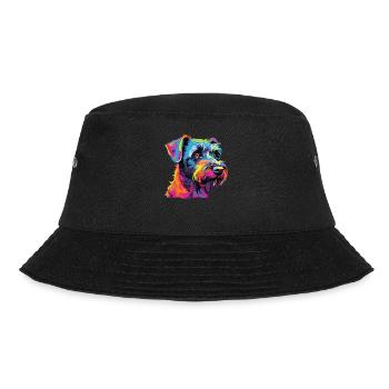 Wasserfarben Farbenfroher Tschechischer Terrier - Bucket Hat - Schwarz - Vorne - Lela (165cm)