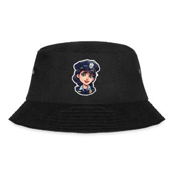 Polizei / Einsatz / Beruf / Job / Einsatzkräfte - Bucket Hat - Schwarz - Vorne - Lela (165cm)