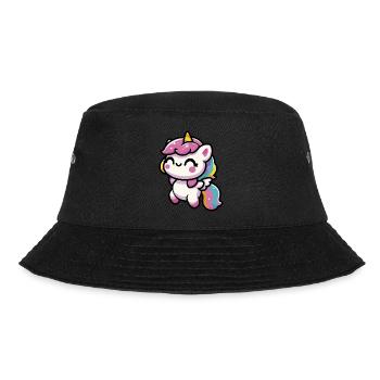 Adorable kawaii unicorn - Bucket Hat - black - Front - Lela (165cm)