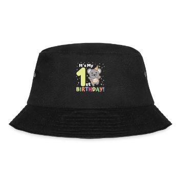Mouse for 1st birthday for children one year old - Bucket Hat - black - Front - Lela (165cm)