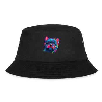 Watercolors Colorful Affenpinscher - Bucket Hat - black - Front - Lela (165cm)