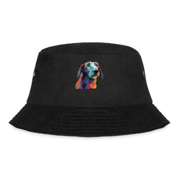 Watercolor Colorful Scottish Deerhound - Bucket Hat - black - Front - Lela (165cm)