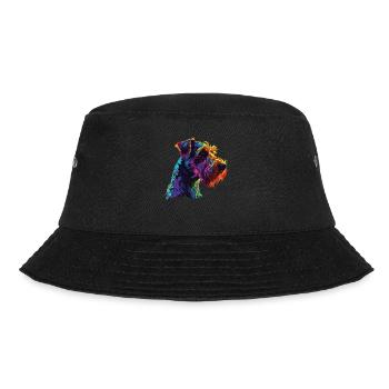 Watercolor Colorful Airedale Terrier - Bucket Hat - black - Front - Lela (165cm)