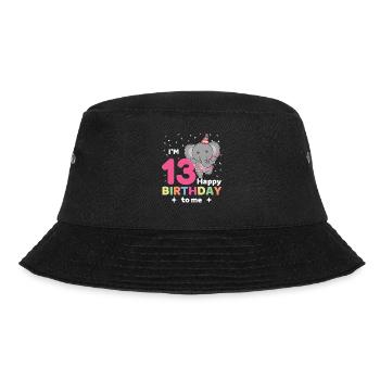 Elephant for 13th birthday for children thirteen - Bucket Hat - black - Front - Lela (165cm)
