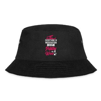 Pilates Instructor Teacher Wine - Bucket Hat - Schwarz - Vorne - Lela (165cm)