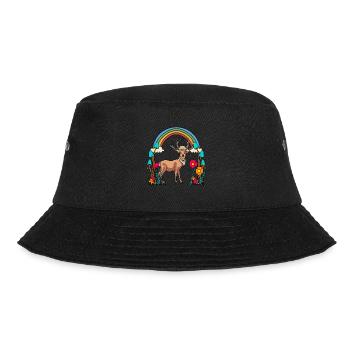 Deer, Nature, Wildlife, Fairytale, Child, Rainbow - Bucket Hat - black - Front - Lela (165cm)
