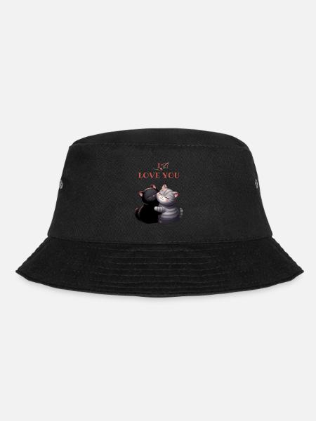2 chats noir et gris I love you - Bob - noir