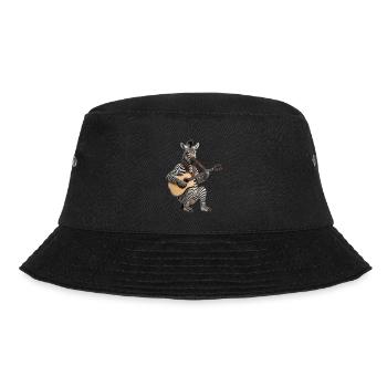 Zebra Guitar Pferd - Bucket Hat - Schwarz - Vorne - Lela (165cm)