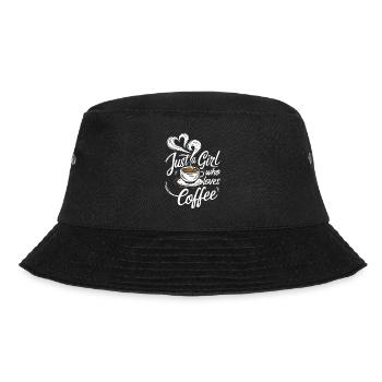 Just A Girl Who Loves Coffee Coffee Lover - Bucket Hat - black - Front - Lela (165cm)